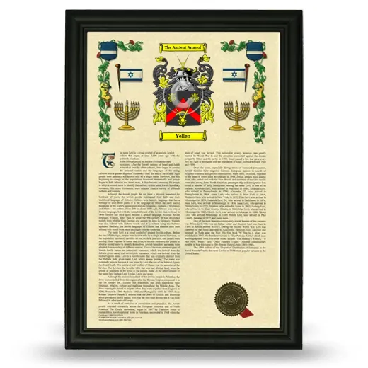 Yellen Armorial History Framed - Black