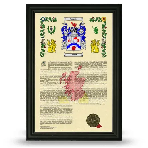 Yewint Armorial History Framed - Black
