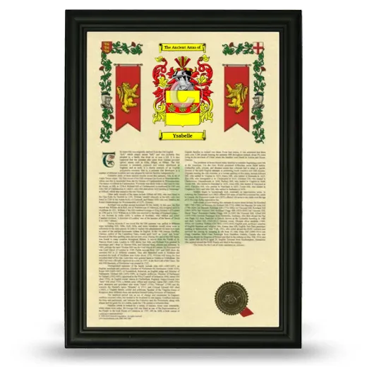 Ysabelle Armorial History Framed - Black