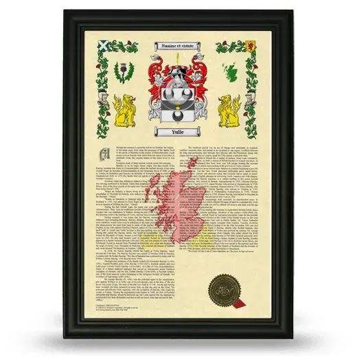 Yulle Armorial History Framed - Black