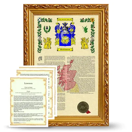 Abrahamson Framed Armorial History and Symbolism - Gold