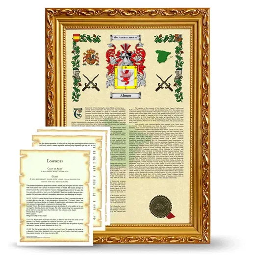 Afonso Framed Armorial History and Symbolism - Gold