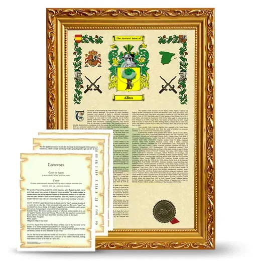 Albus Framed Armorial History and Symbolism - Gold