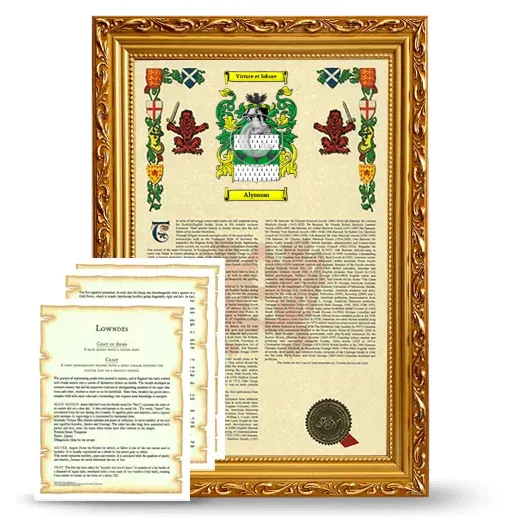 Alynson Framed Armorial History and Symbolism - Gold