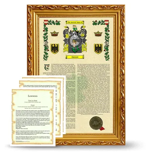 Ammer Framed Armorial History and Symbolism - Gold