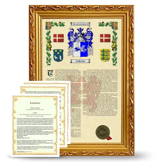 Andersen Framed Armorial History and Symbolism - Gold