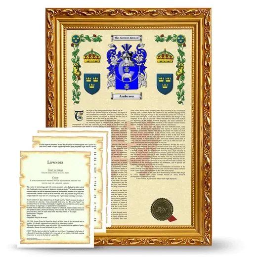 Andersen Framed Armorial History and Symbolism - Gold