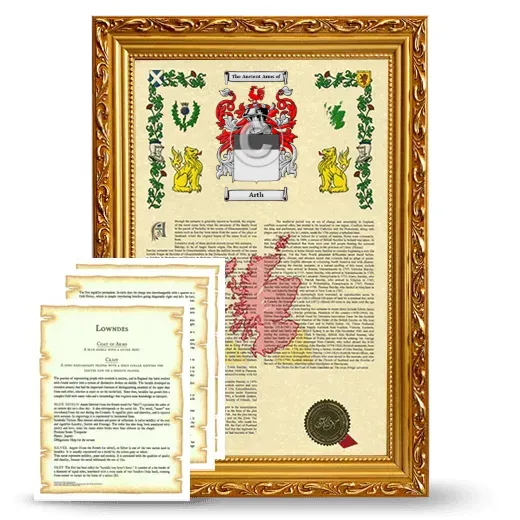 Arth Framed Armorial History and Symbolism - Gold
