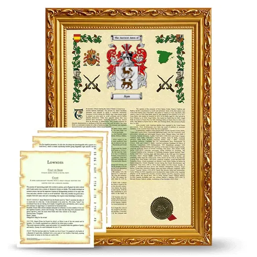 Ayo Framed Armorial History and Symbolism - Gold
