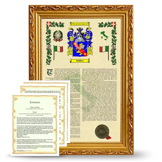 Baldoni Framed Armorial History and Symbolism - Gold