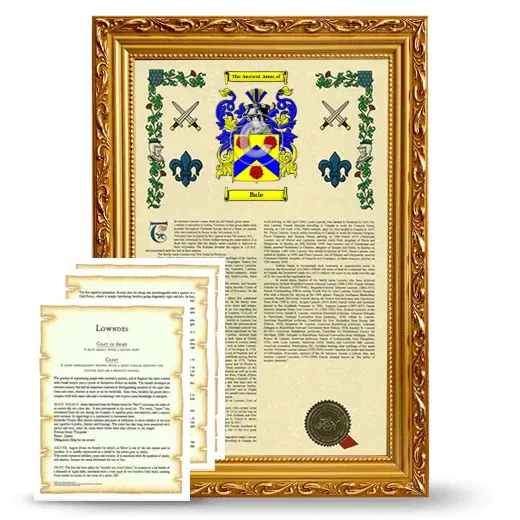 Bale Framed Armorial History and Symbolism - Gold