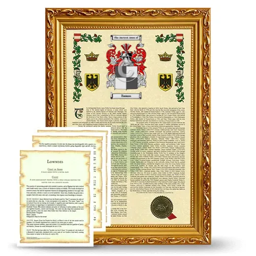 Bamm Framed Armorial History and Symbolism - Gold