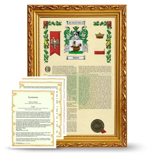 Bartos Framed Armorial History and Symbolism - Gold