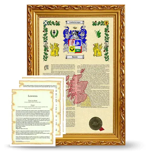 Bawie Framed Armorial History and Symbolism - Gold