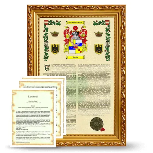 Benda Framed Armorial History and Symbolism - Gold