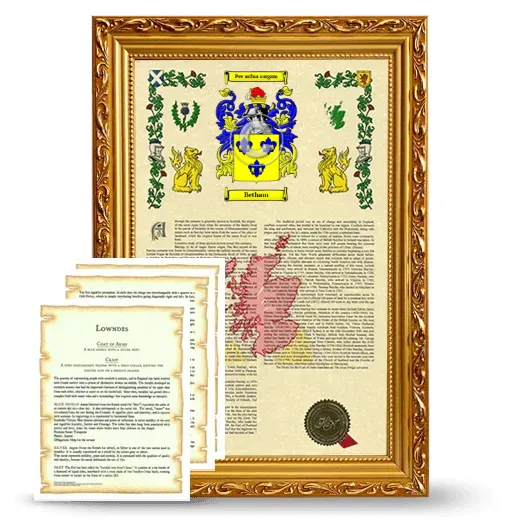 Betham Framed Armorial History and Symbolism - Gold