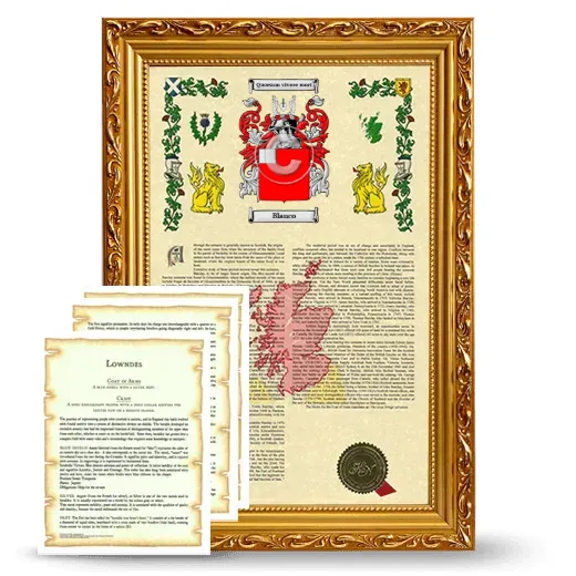 Blanco Framed Armorial History and Symbolism - Gold
