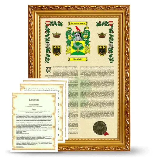 Bockhold Framed Armorial History and Symbolism - Gold