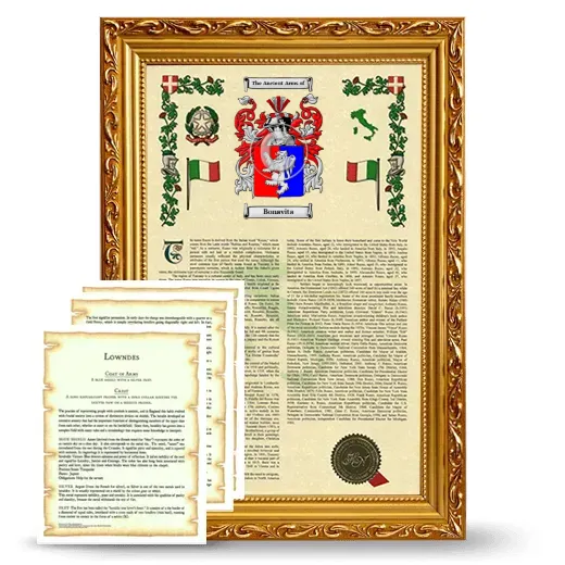 Bonavita Framed Armorial History and Symbolism - Gold
