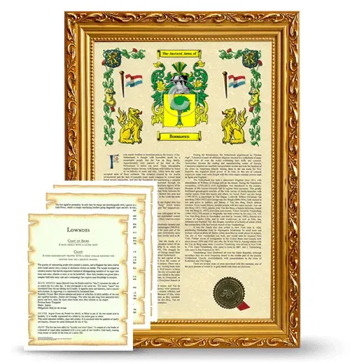 Boomern Framed Armorial History and Symbolism - Gold