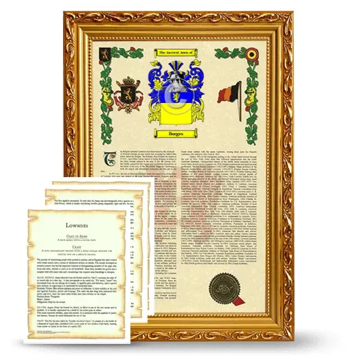 Borges Framed Armorial History and Symbolism - Gold