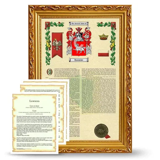 Borowiec Framed Armorial History and Symbolism - Gold