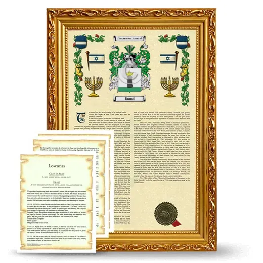 Brand Framed Armorial History and Symbolism - Gold