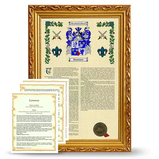 Brousseau Framed Armorial History and Symbolism - Gold