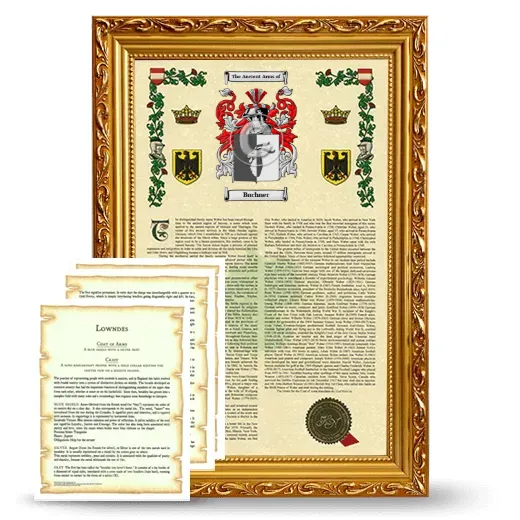 Buchner Framed Armorial History and Symbolism - Gold