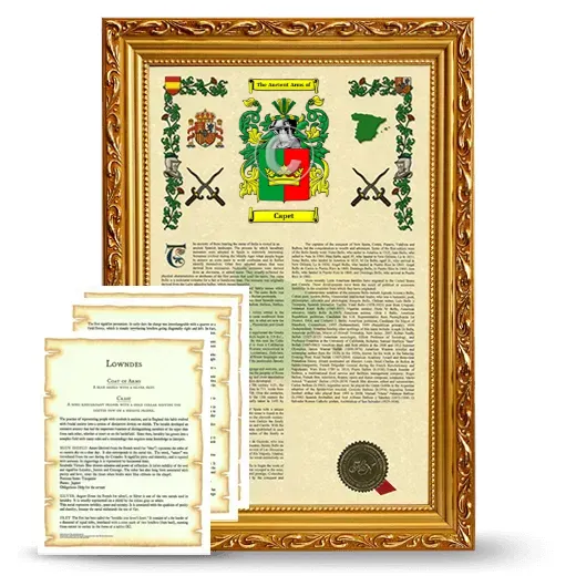 Capet Framed Armorial History and Symbolism - Gold