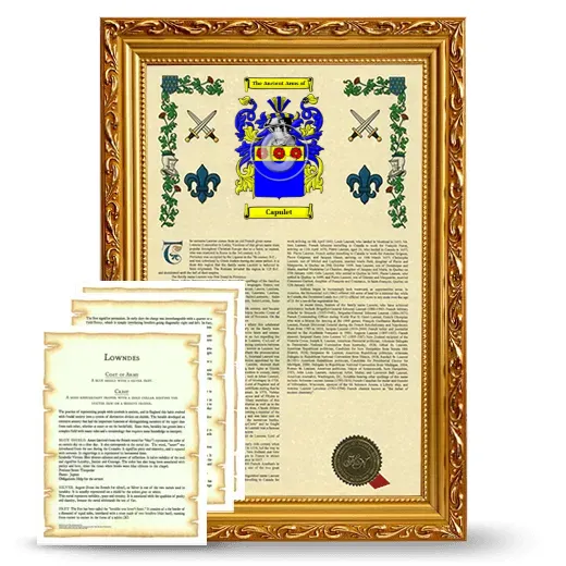 Capulet Framed Armorial History and Symbolism - Gold