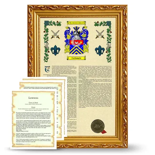 Carbonale Framed Armorial History and Symbolism - Gold