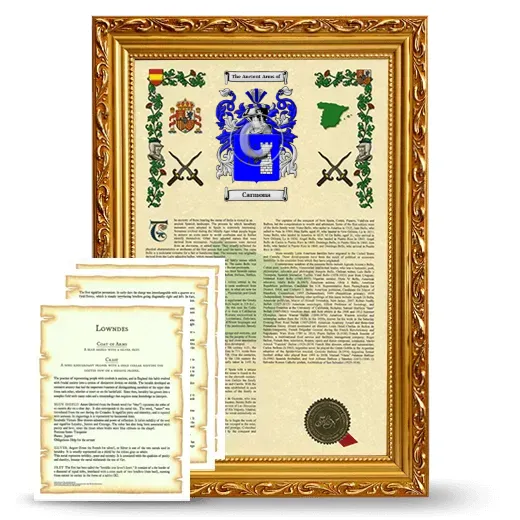 Carmona Framed Armorial History and Symbolism - Gold