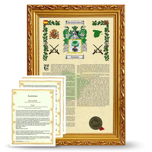 Carrasco Framed Armorial History and Symbolism - Gold