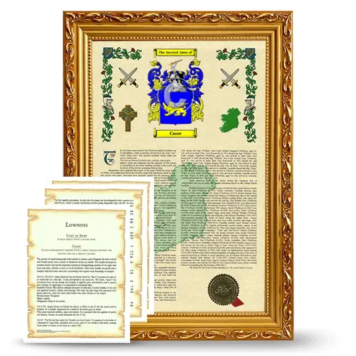 Carre Framed Armorial History and Symbolism - Gold