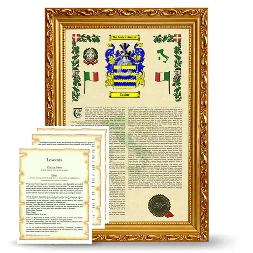 Casine Framed Armorial History and Symbolism - Gold