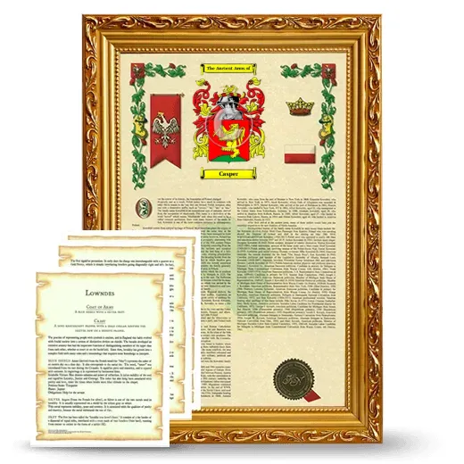 Casper Framed Armorial History and Symbolism - Gold