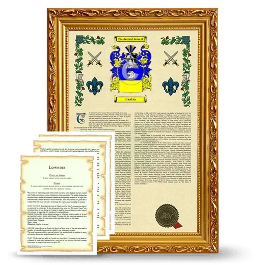 Castin Framed Armorial History and Symbolism - Gold