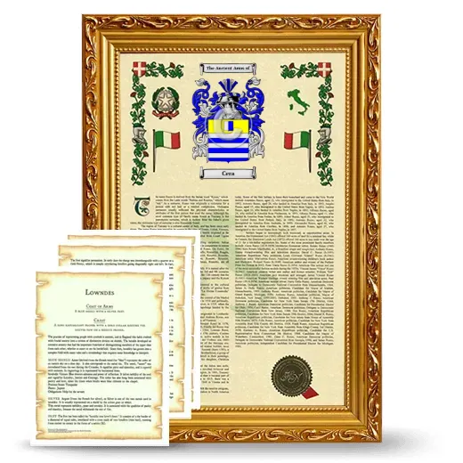Cera Framed Armorial History and Symbolism - Gold