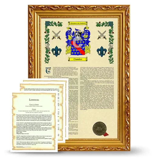 Chambre Framed Armorial History and Symbolism - Gold