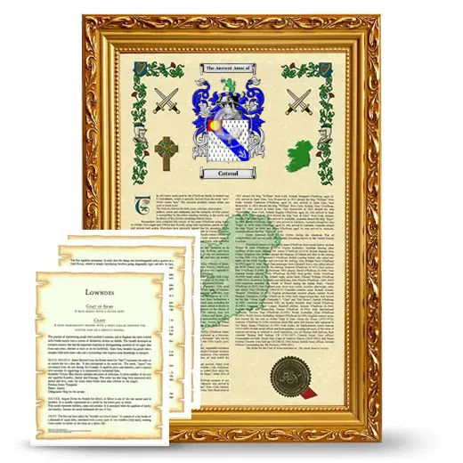 Cotend Framed Armorial History and Symbolism - Gold