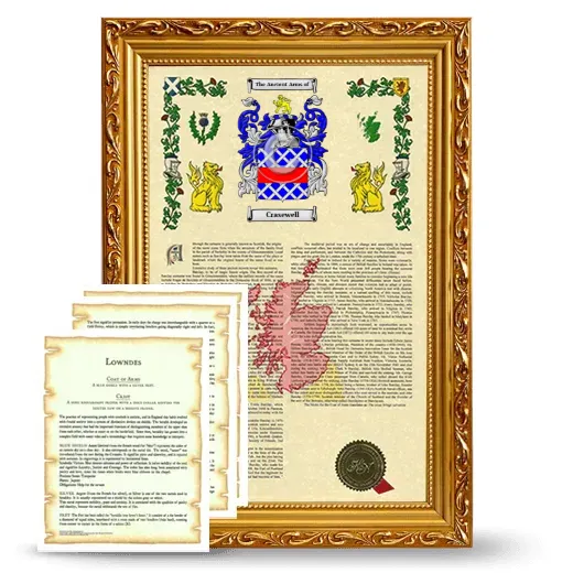 Crasewell Framed Armorial History and Symbolism - Gold