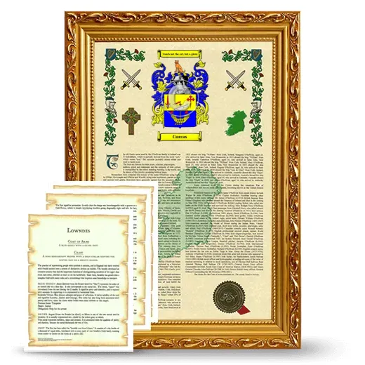 Curras Framed Armorial History and Symbolism - Gold