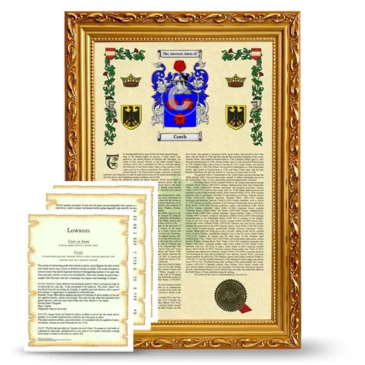 Czech Framed Armorial History and Symbolism - Gold