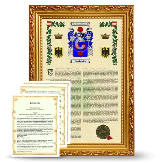 Czechowicz Framed Armorial History and Symbolism - Gold
