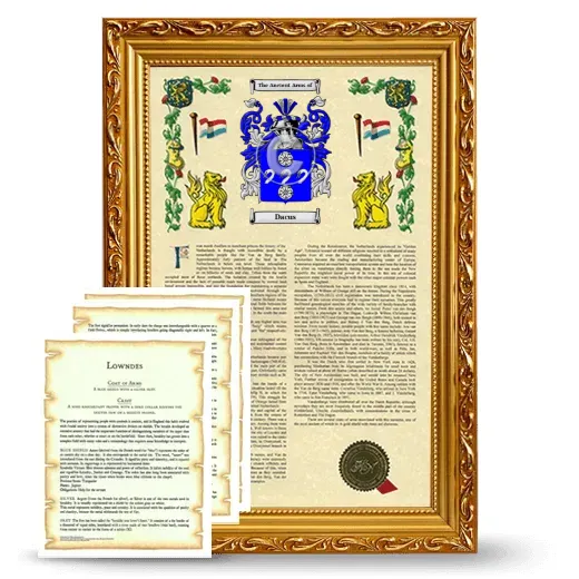 Dacus Framed Armorial History and Symbolism - Gold