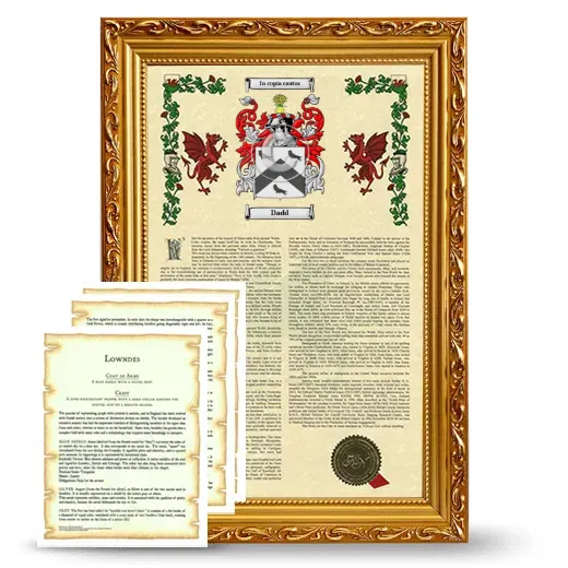 Dadd Framed Armorial History and Symbolism - Gold