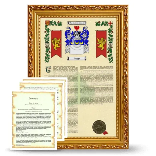 Dagge Framed Armorial History and Symbolism - Gold