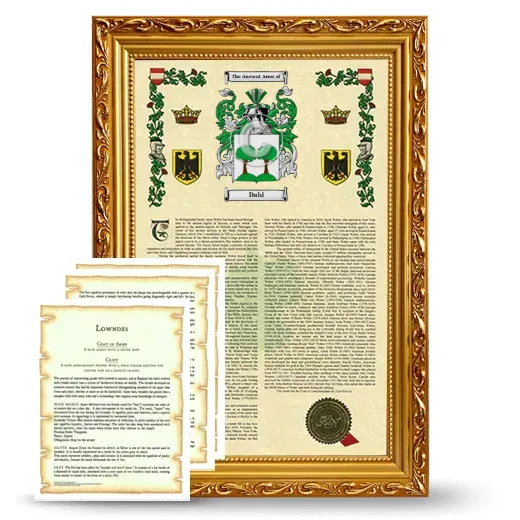 Dahl Framed Armorial History and Symbolism - Gold