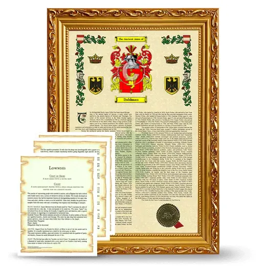 Dahlman Framed Armorial History and Symbolism - Gold